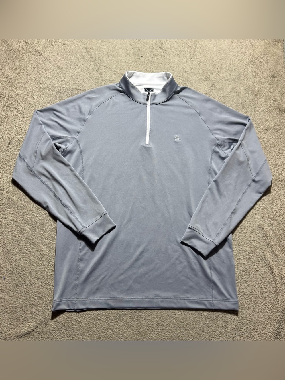 Deolax 1/4 Zip Mens XL Gray Mock Neck Long Sleeve Sweatshirt Golf Performance